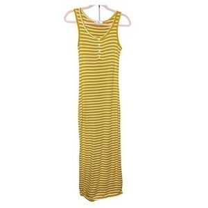 HEARTS AND HIPS, Yellow with White Stripes Long Bodycon Dress